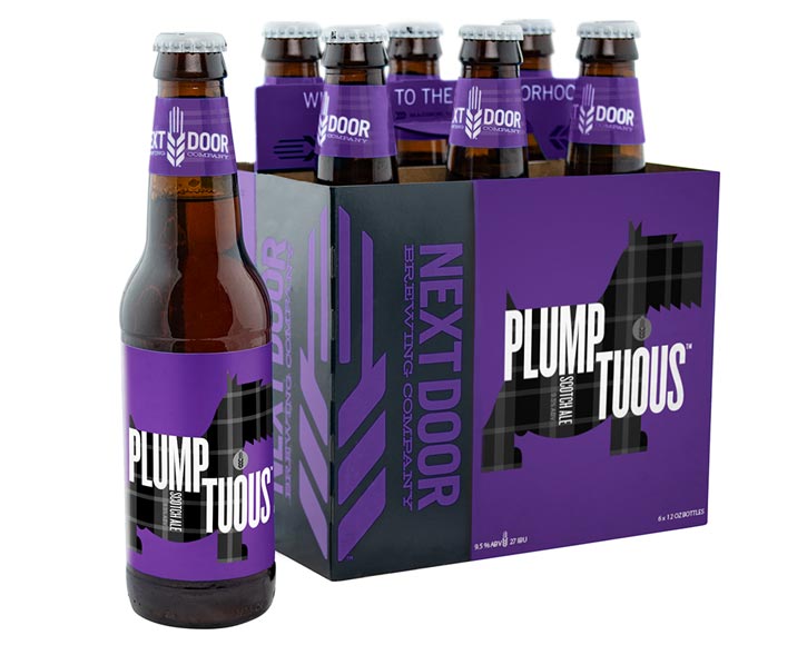 Packaging design for Next Door Brewing's Scottish Ale, Plumptuious