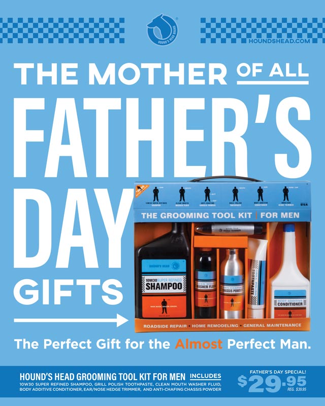 Father's Day promotional poster for Hound's Head's The Grooming Tool Kit For Men