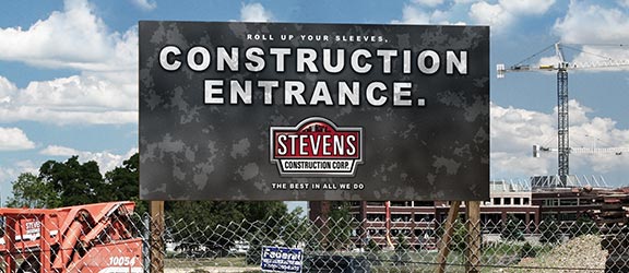 Construction site sign design